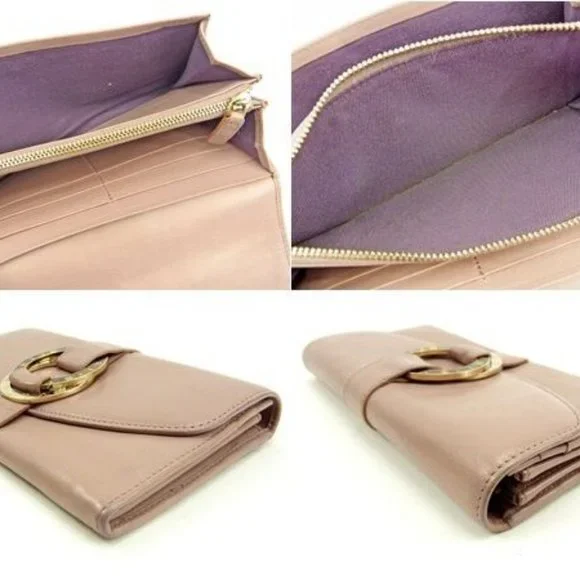 Authentic Used Bvlgari Wallet Purse Long Wallet Pink Woman